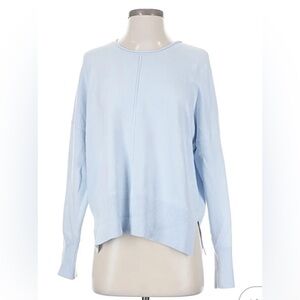 French Connection Soft Blue Knit Top roll collar
